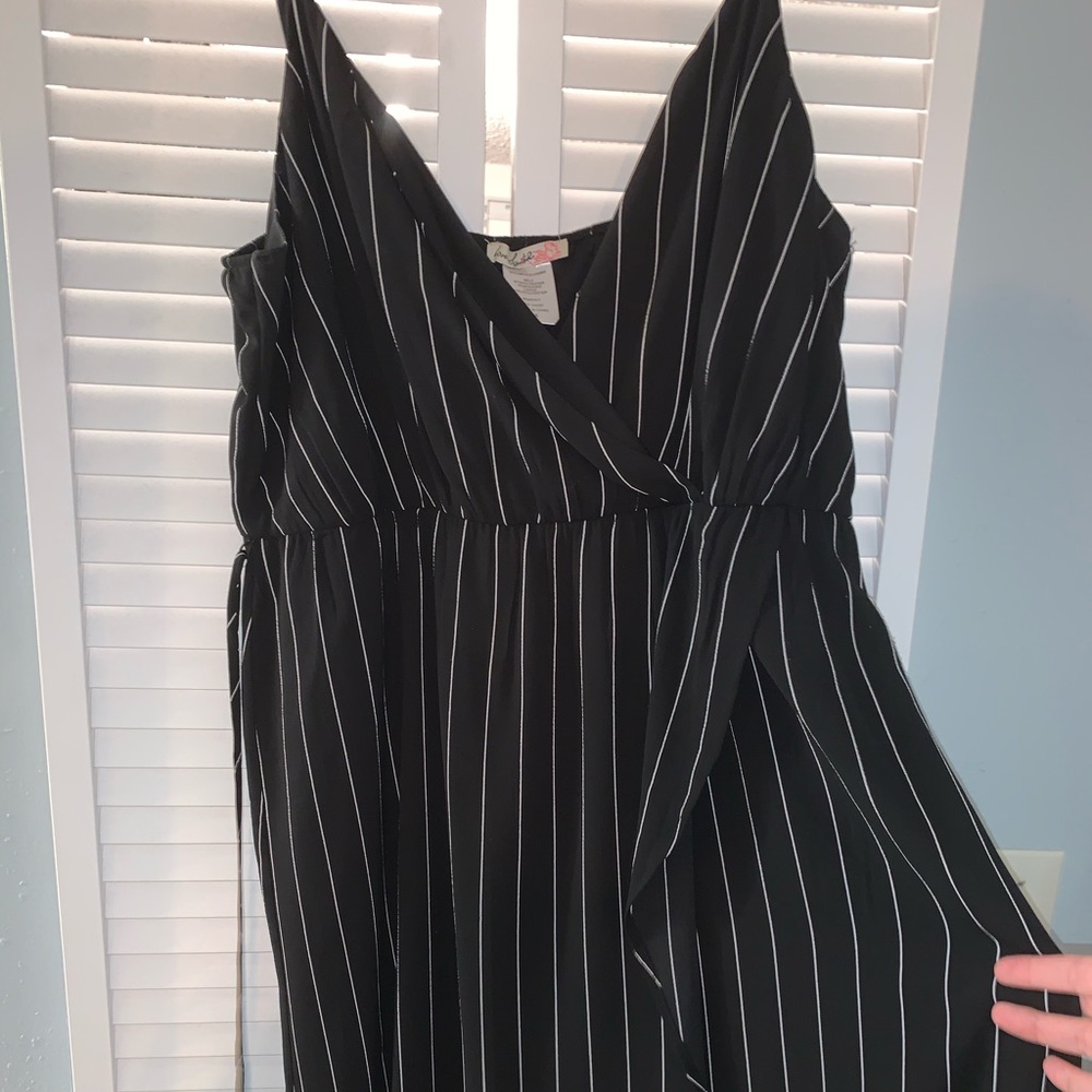 Worn once! Black and white striped high low dress